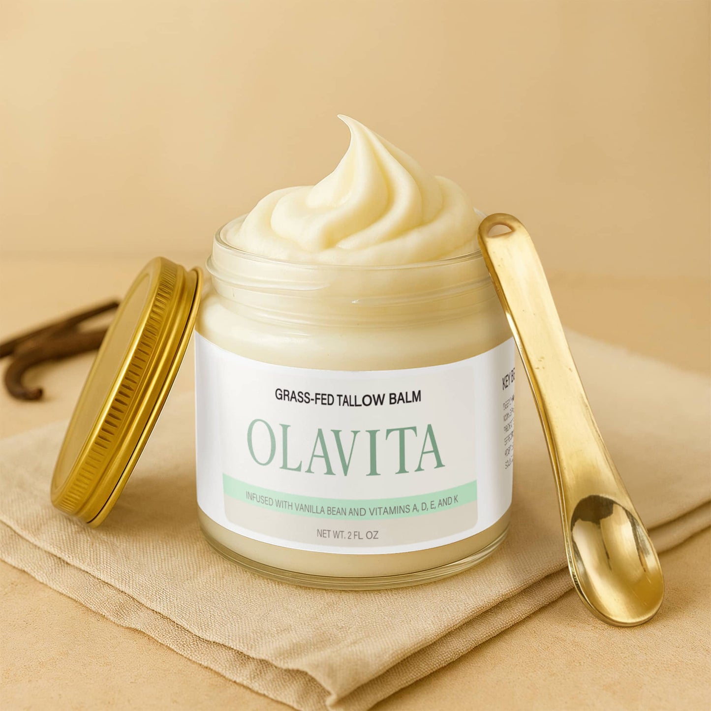 Grass-Fed Tallow Balm with Vanilla Bean
