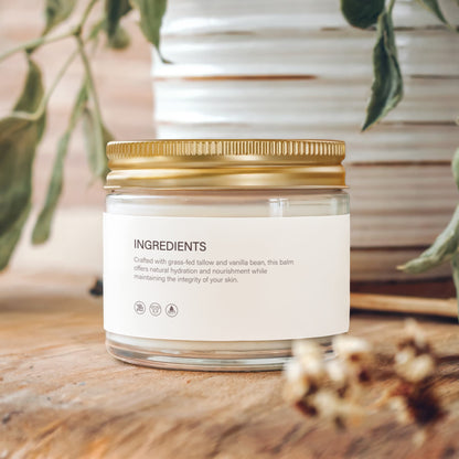 Grass-Fed Tallow Balm with Vanilla Bean